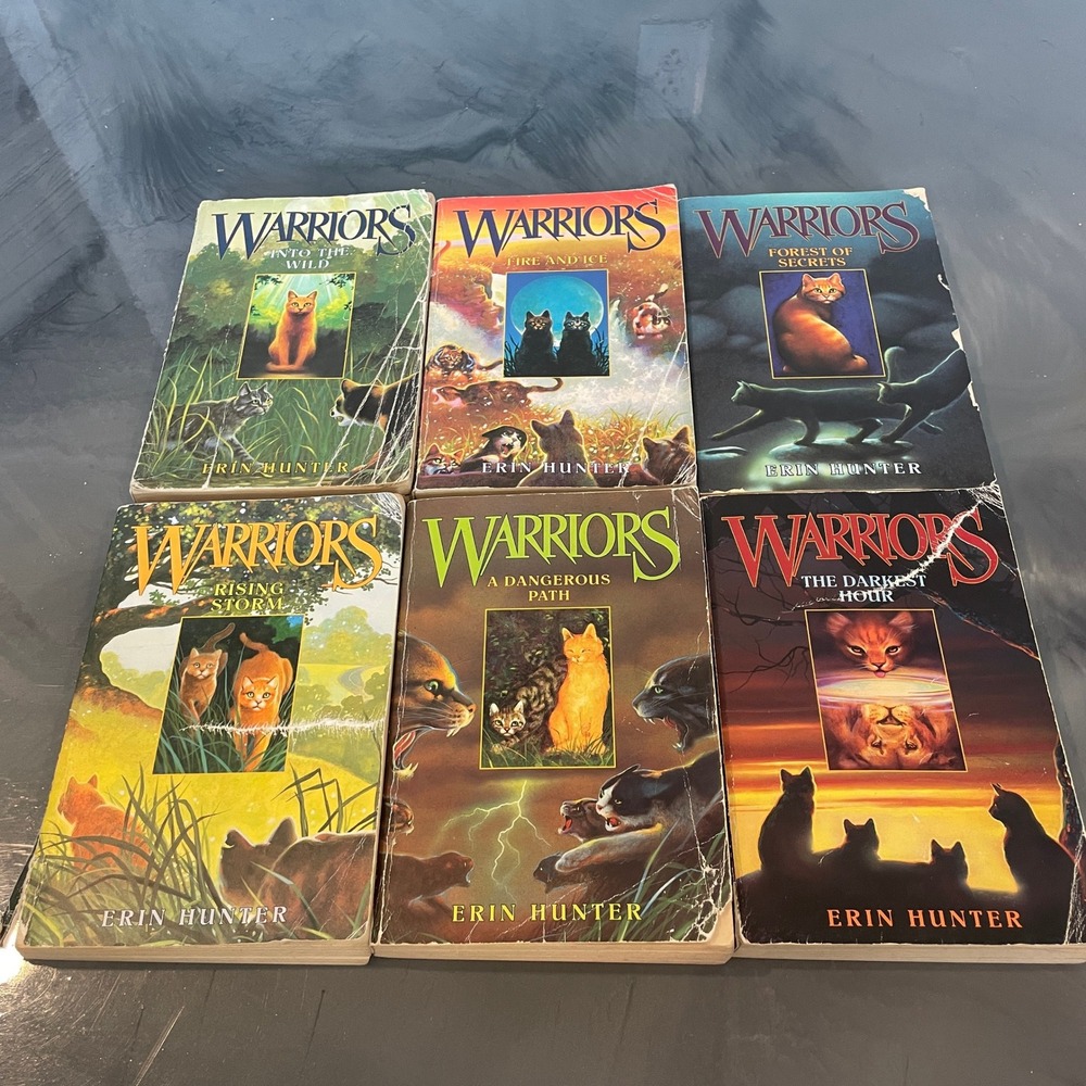 Warriors Cat Series Books 1-6 Erin Hunter Paperback Set The Prophecies Begin